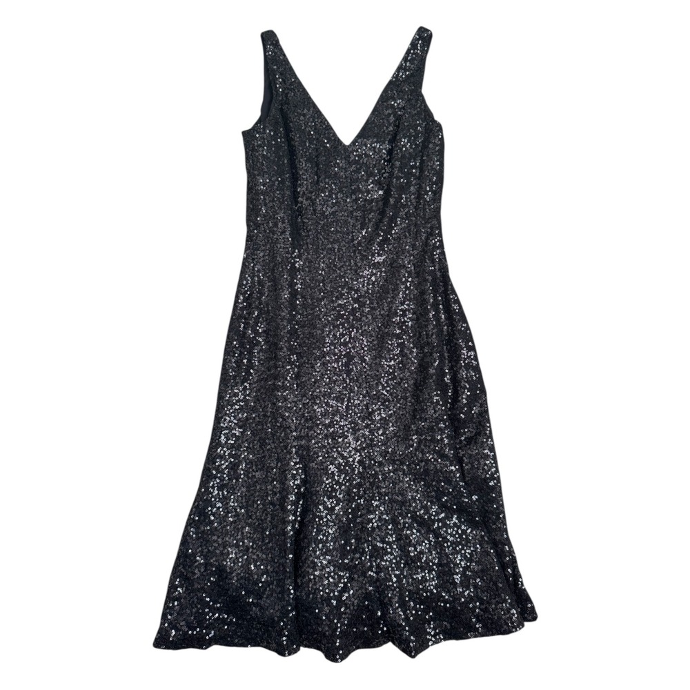 Ralph Lauren Evening Black Sequin Sleeveless Party‎ Cocktail Dress Womens Size 8